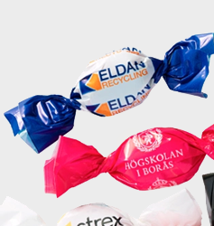 Karameller med logotyp