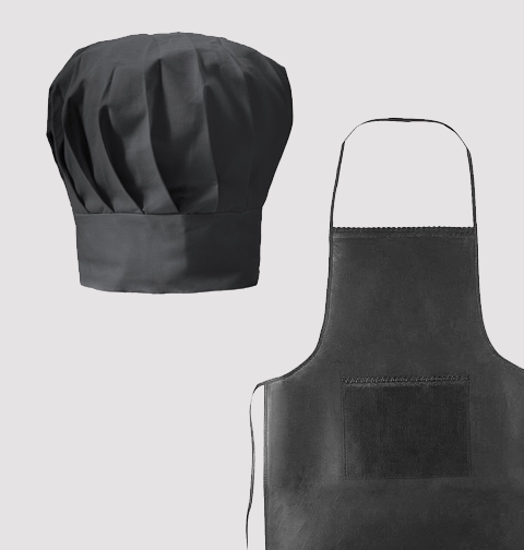 Förkläden och kockmössor