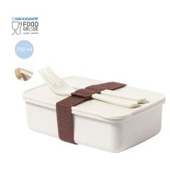 Madkasse sæt med elastisk strop, inkl. gaffel og kniv
