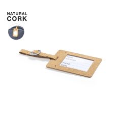 Baggage tag i kork med tryk mulighed