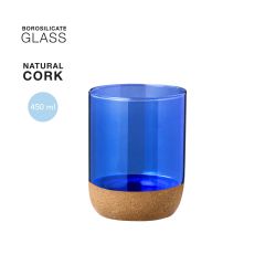 Transparent färgat glas med korkbotten 450 ml