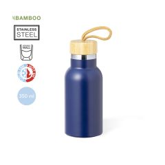 Liten termosflaska med bambulock 350 ml