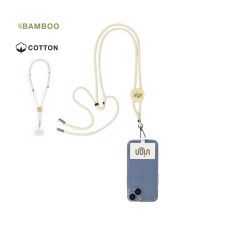 Nyckelband bomull/bambu halsrem för mobiltelefon