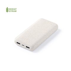 Extra kraftfull powerbank med yta av vetehalm 20000 mAh