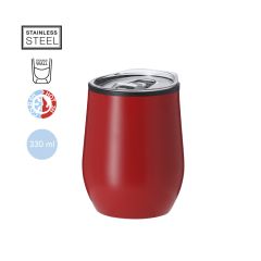 Termosmugg med transparent plastdricklock 330 ml - många färger