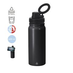 Svart termoflaska med magnetisk smartphonehållare 600 ml