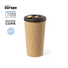 Dubbelväggad termosmugg i kork 500 ml "tillverkad i Europa"
