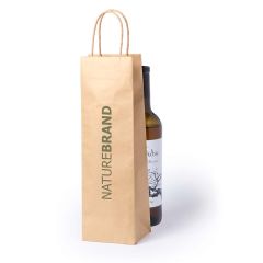 Kraft pose i genanvendt papir til vinflaske - Ingen afgift