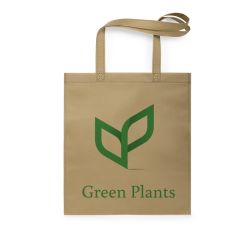 Non-woven pose i naturfarve og med lang forstærkede hank (Afgiftspligtig)