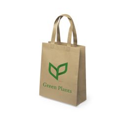 Non-Woven pose med kort hank i naturfarve (Afgiftspligtig)