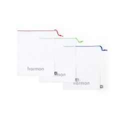 Förvaringspåseset av återvunnen polyester med färgad dragsko