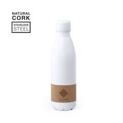 Vit dricksflaska med matt finish och kork, 750 ml