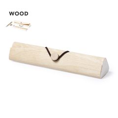 Trä pennfodral inkl. 5 skrivredskap