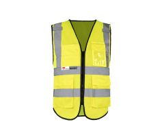 Säkerhetsväst med dragkedja och flera fickor